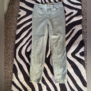 EUC Madewell High Riser Crop Jeans in Sage Green Wash